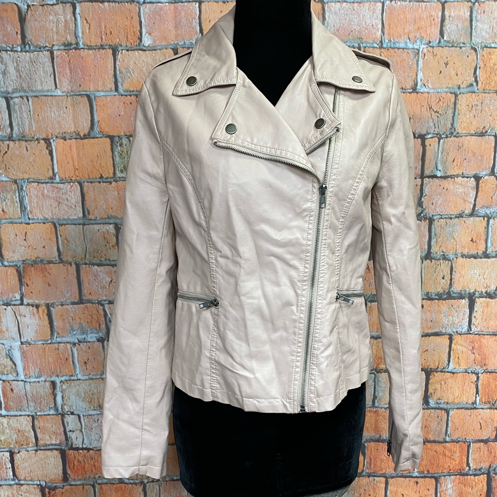 Forever 21 Dusty Pink Faux Leather Moto Jacket
